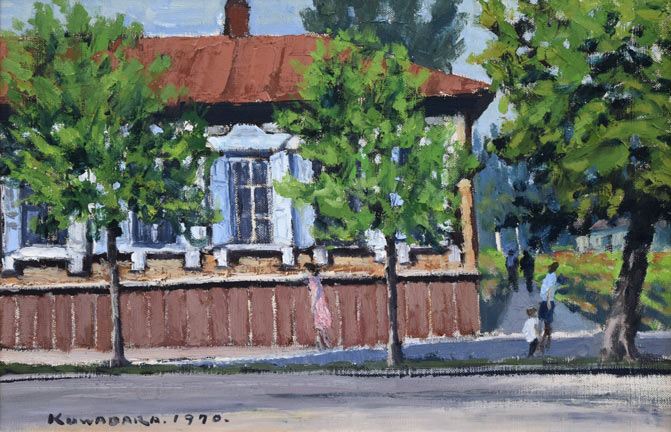 桑原宏「イルクーツク市街(ロシア)」油絵・P6号 作品全体拡大画像