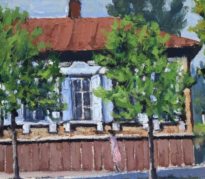 桑原宏「イルクーツク市街(ロシア)」油絵・P6号 拡大画像1