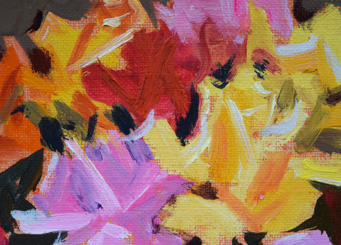 真柄修一「薔薇」油絵・F3号 拡大画像2