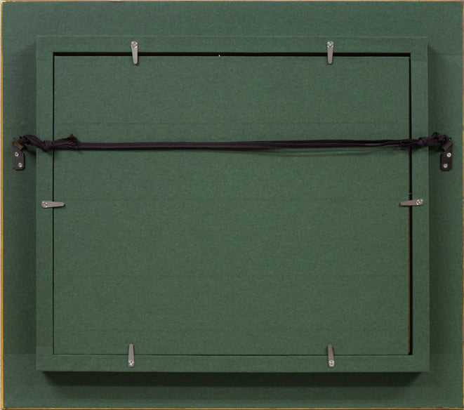 真柄修一「薔薇」油絵・F3号 額縁裏側画像