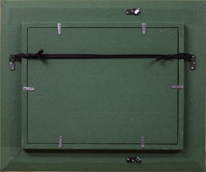 真柄修一「薔薇」油絵・SM 額縁裏側画像