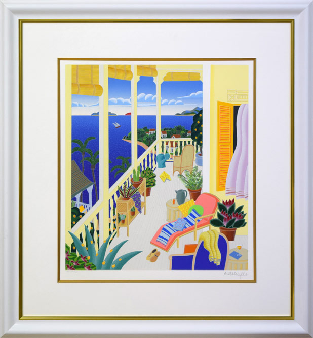 トーマス・マックナイト「グスタビア(GUSTAVIA-カリブ海小アンティル諸島)」シルクスクリーン版画