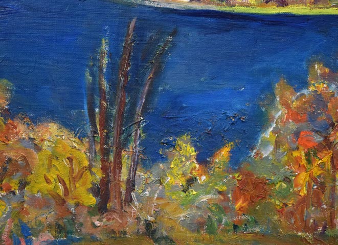 丸山妙子「モコト湖(天都山・網走)」油絵・F8号 拡大画像3