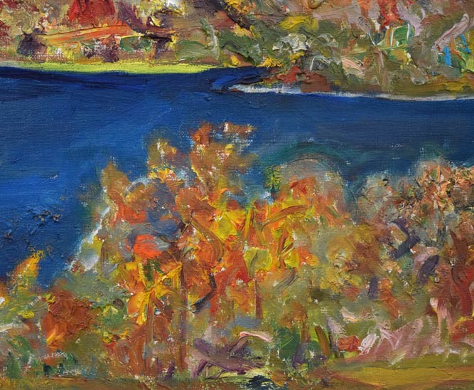 丸山妙子「モコト湖(天都山・網走)」油絵・F8号 拡大画像4