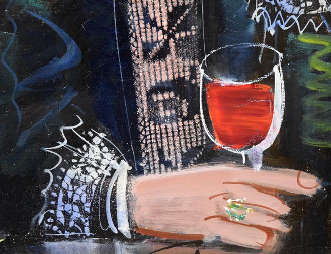 増田誠「ダイスをする王と王妃」油絵・仏F10号 拡大画像4