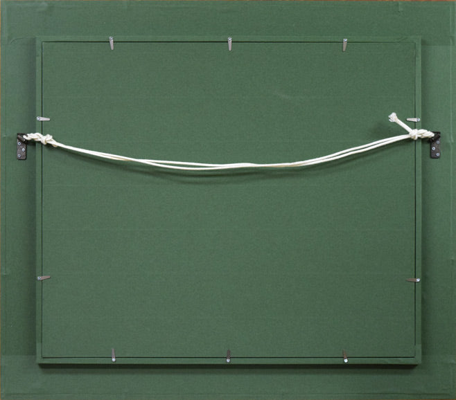 増田誠「ダイスをする王と王妃」油絵・仏F10号 額縁裏側画像