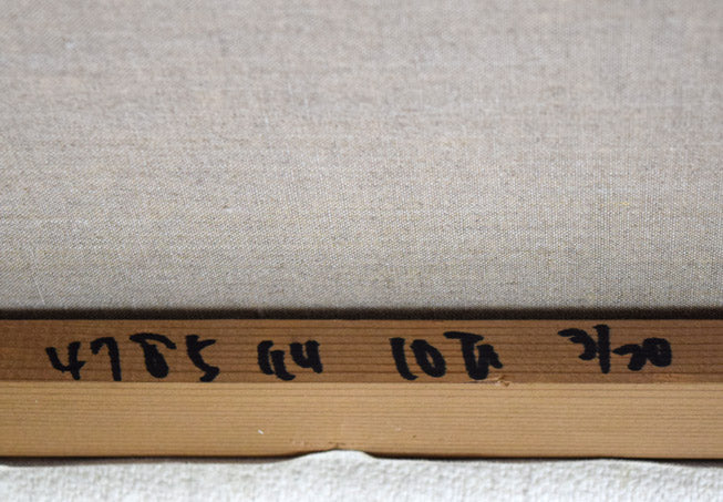 増田誠「ダイスをする王と王妃」油絵・仏F10号 裏書き拡大画像3