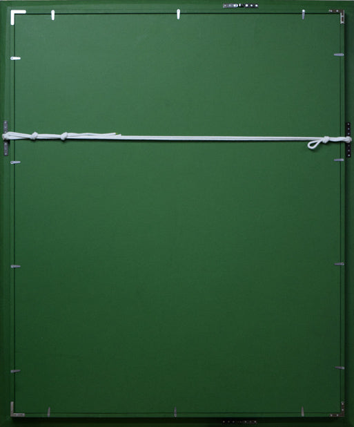 松樹路人「花と村落」油絵・F30号 額縁裏側部分