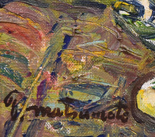 松本富太郎「薔薇」油絵・F4号 サイン拡大画像