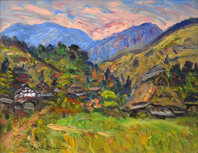 松本富太郎「洛北大原(京都)」油絵・F6号 作品全体拡大画像