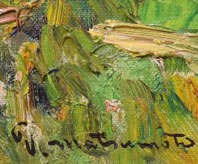 松本富太郎「洛北大原(京都)」油絵・F6号 サイン拡大画像