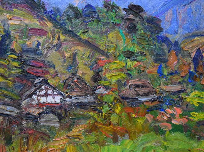 松本富太郎「洛北大原(京都)」油絵・F6号 拡大画像1