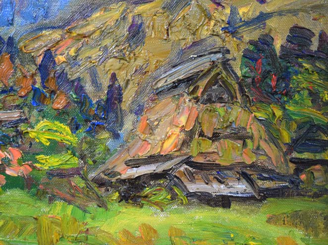 松本富太郎「洛北大原(京都)」油絵・F6号 拡大画像3