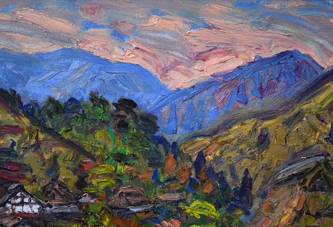 松本富太郎「洛北大原(京都)」油絵・F6号 拡大画像2