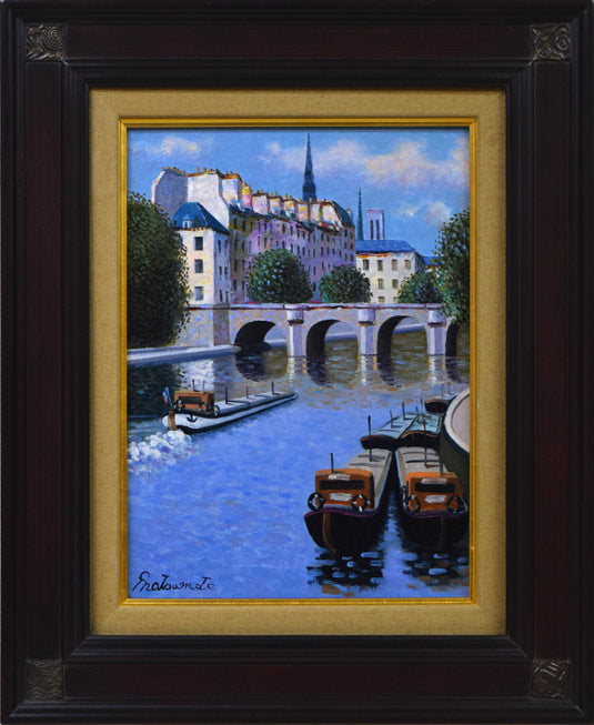 松本剛一「セーヌ河(フランス)」油絵・F4号