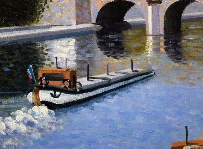 松本剛一「セーヌ河(フランス)」油絵・F4号 拡大画像2