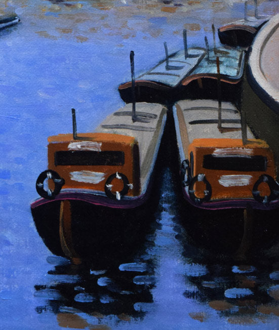 松本剛一「セーヌ河(フランス)」油絵・F4号 拡大画像3