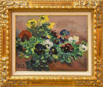 松邨巽「花」油絵・F6号