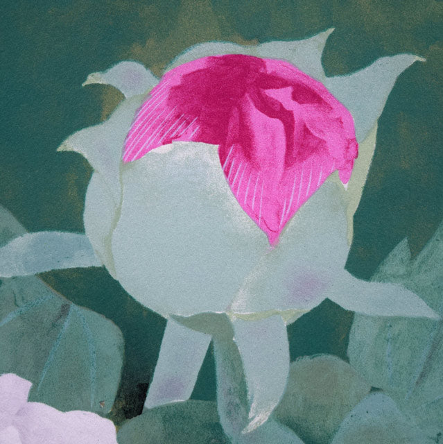 松尾敏男「富貴花(牡丹)」リトグラフ 拡大画像2