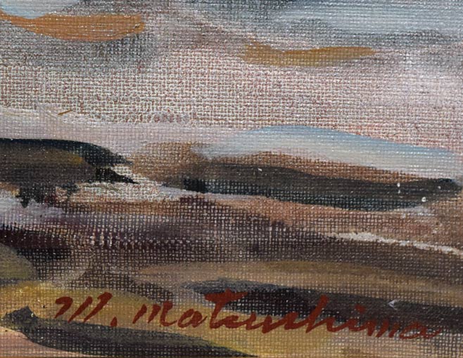 松島正幸「房州の海(御宿にて)」油絵・P8号 サイン拡大画像