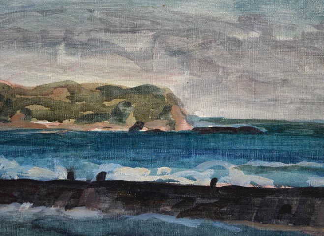 松島正幸「房州の海(御宿にて)」油絵・P8号 拡大画像2