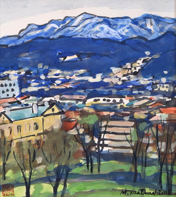 松島正幸「風景画」水彩画 作品全体拡大画像