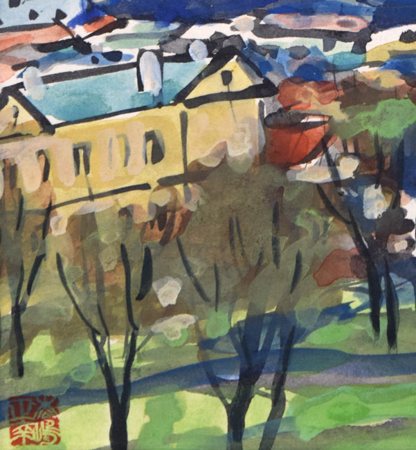 松島正幸「風景画」水彩画 拡大画像2