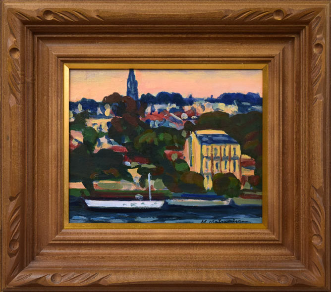 松島正幸「サン・クルー(巴里郊外)」油絵・F3号