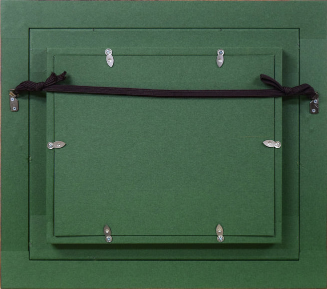 松島正幸「サン・クルー(巴里郊外)」油絵・F3号 額縁裏側画像