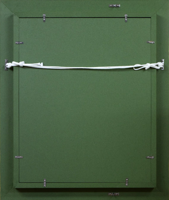 松島正幸「新緑の山(越後湯沢)」油絵・F6号 額縁裏側部分