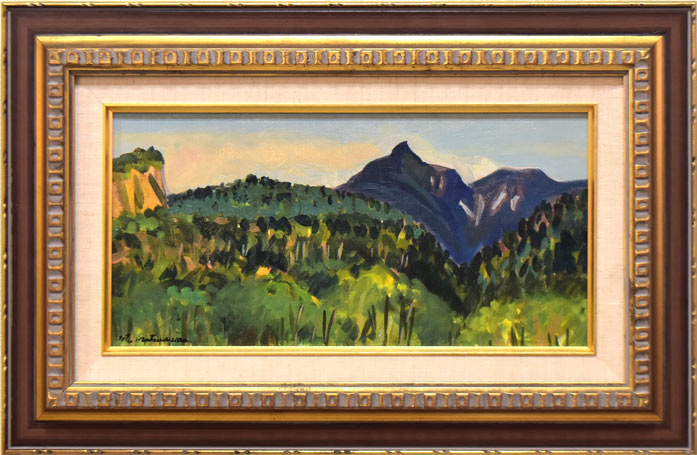 松島正幸(正人)「大雪山遠望」油絵・変形6号