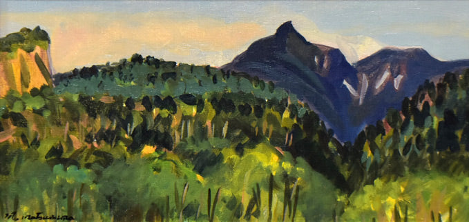 松島正幸(正人)「大雪山遠望」油絵・変形6号 作品全体拡大画像