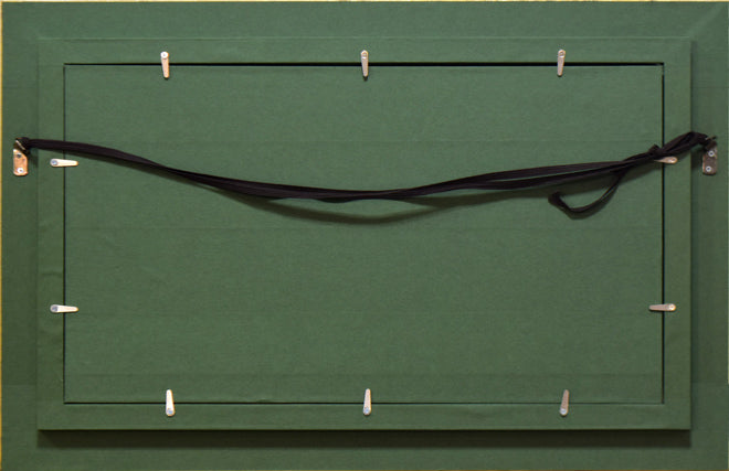 松島正幸「大雪山遠望」油絵・変形6号 額縁裏側画像