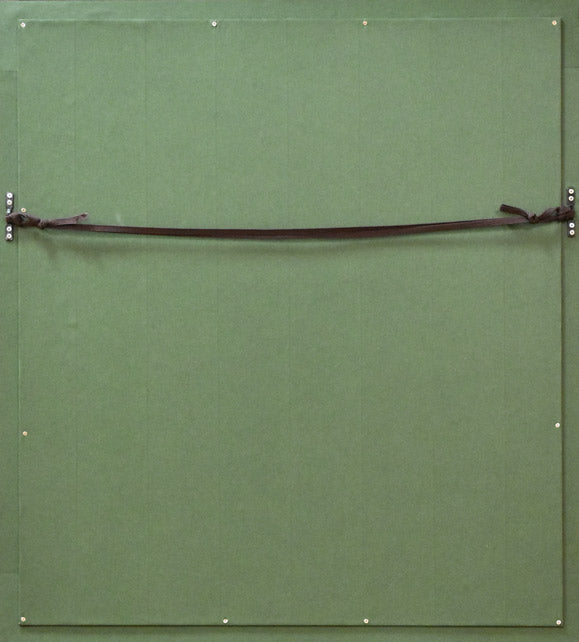 松島正幸「雪の山(雪たそがれ)」油絵・F10号 額縁裏側画像