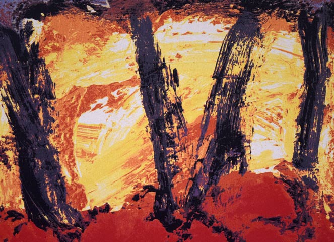 三岸節子「花ヴェロンにて」リトグラフ 拡大画像1