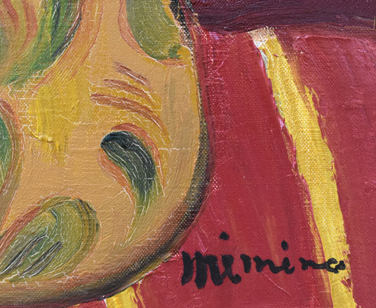 耳野卯三郎「薔薇」油絵・F6号 サイン部分