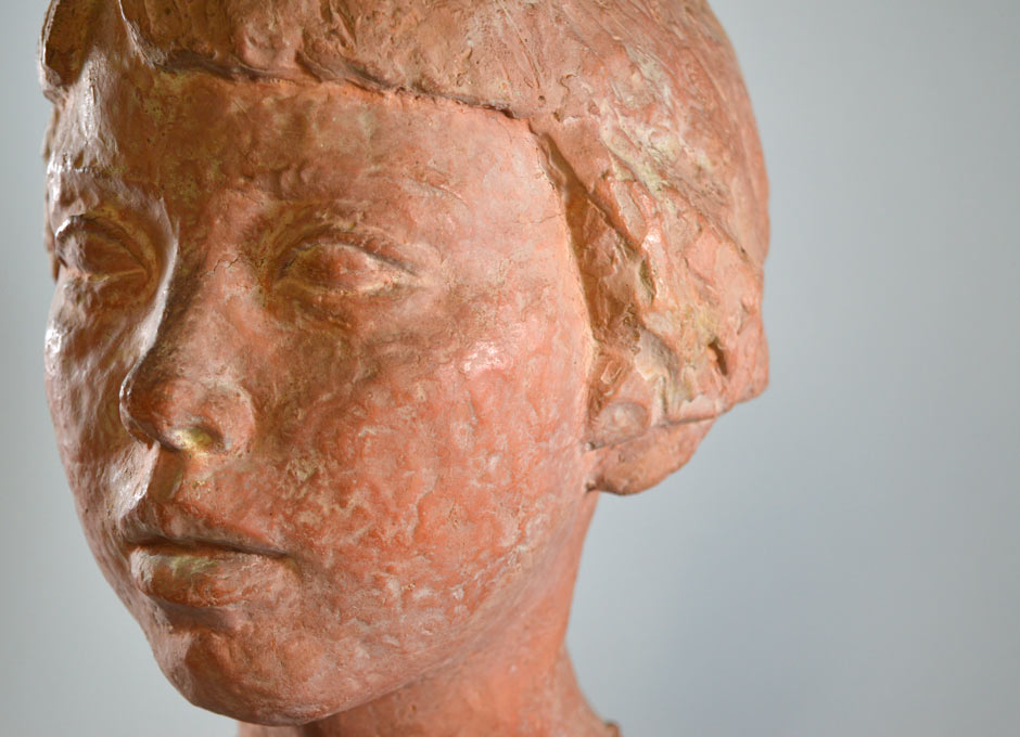 峯孝「少女像」テラコッタ・1955年作1