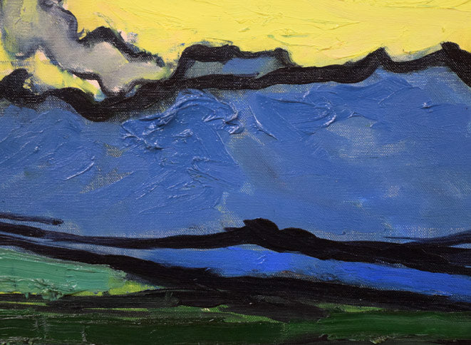 峯 孝「樽前山」油絵・F8号 拡大画像2