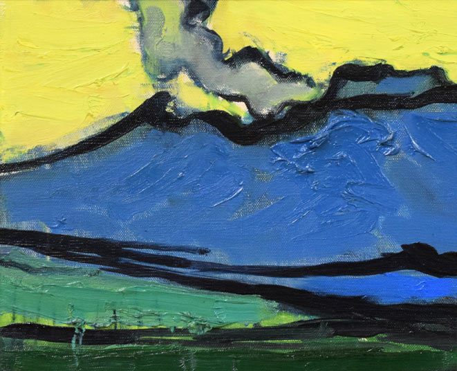 峯 孝「樽前山」油絵・F8号 拡大画像1