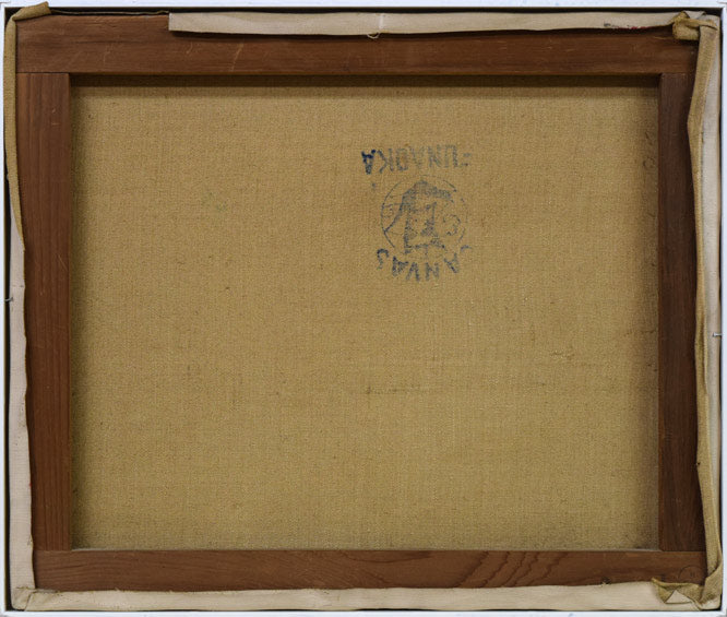 峯 孝「樽前山」油絵・F8号 キャンバス裏側画像