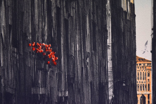 三栖右嗣「ヴェネツィアⅢ」リトグラフ 拡大画像1