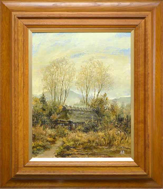 三森桂「秋風」油絵・F6号