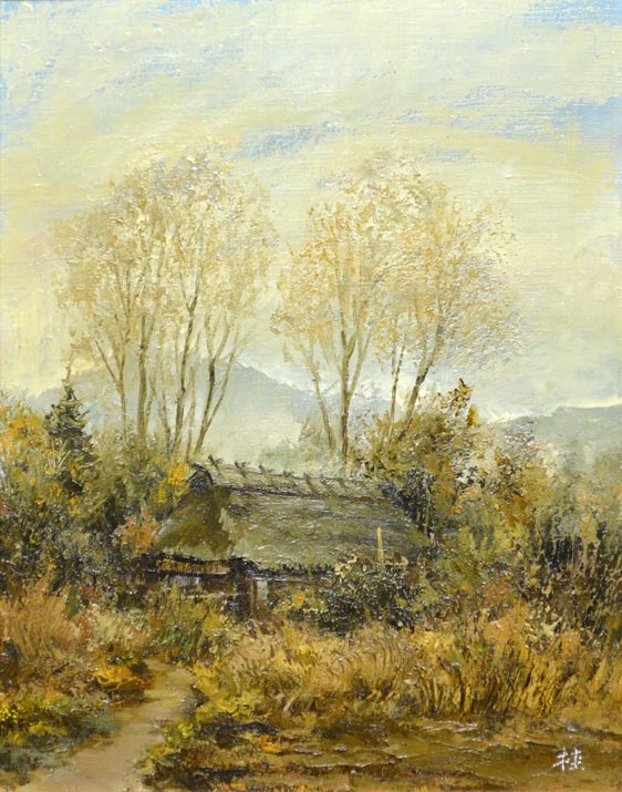 三森桂「秋風」油絵・F6号 拡大部分