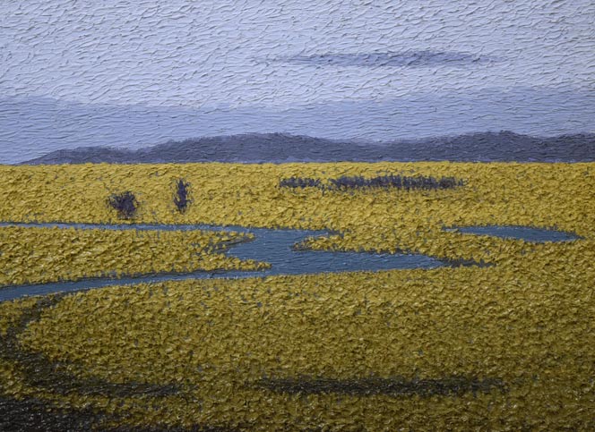 三浦俊輔「根釧原野」油絵・F4号 拡大画像2