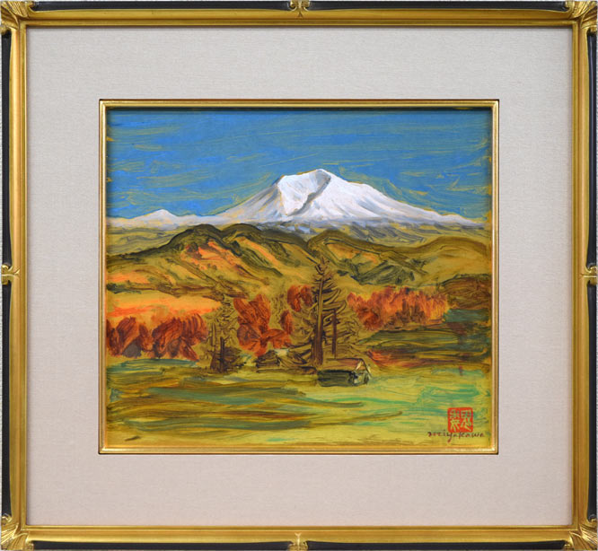 宮川魏「新雪旭岳」油絵・色紙
