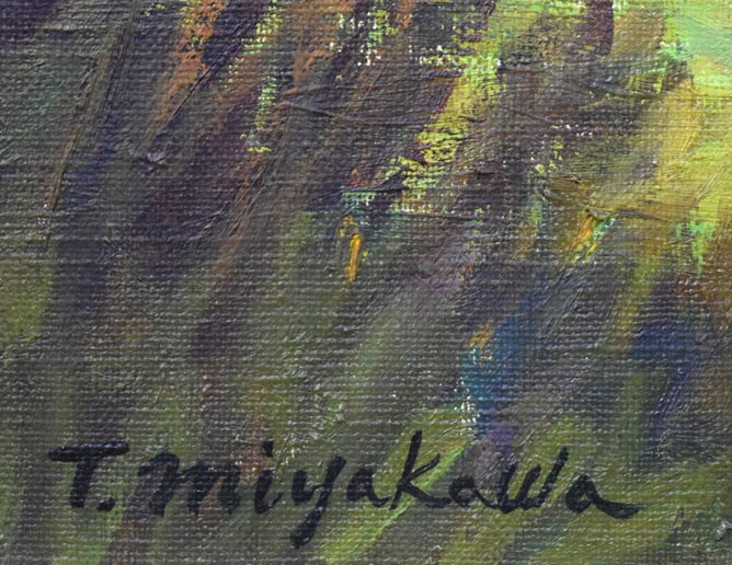 宮川魏「牧舎」油絵・F6号 サイン拡大画像