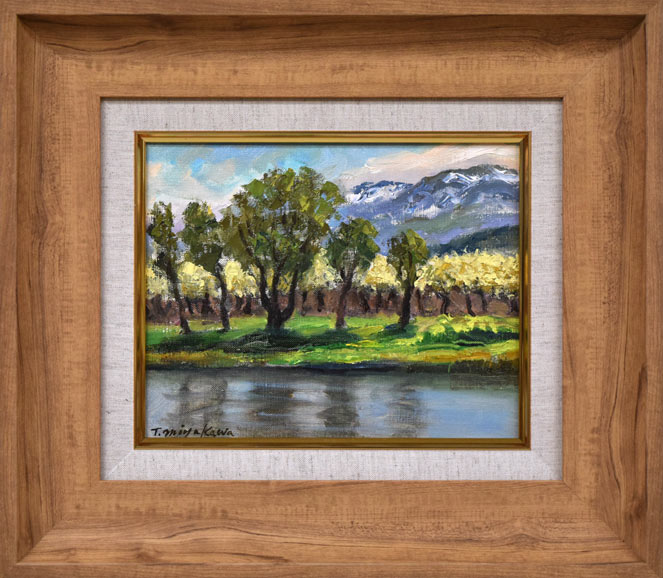 宮川魏「河岸の林檎園(余市町)」油絵・F3号