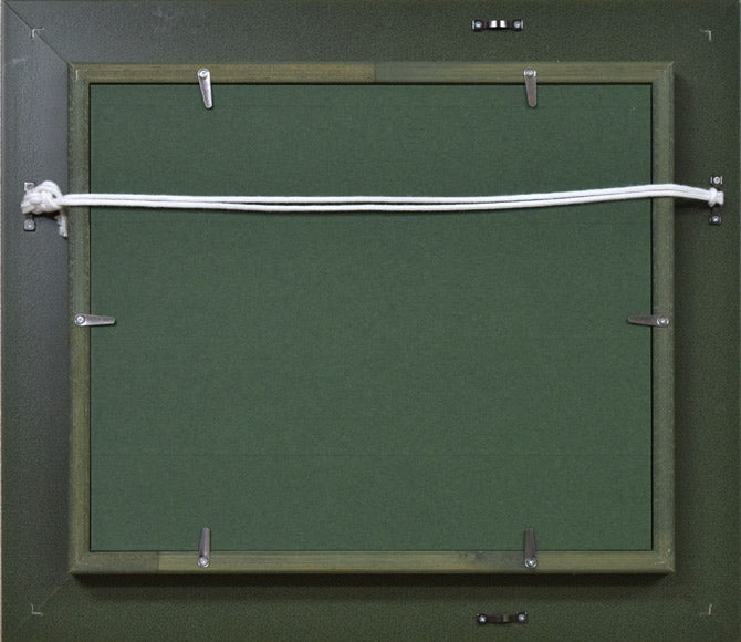 宮川魏「河岸の林檎園(余市町)」油絵・F3号 額縁裏側画像