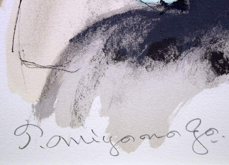 宮永岳彦「女性像」リトグラフ 鉛筆サイン部分