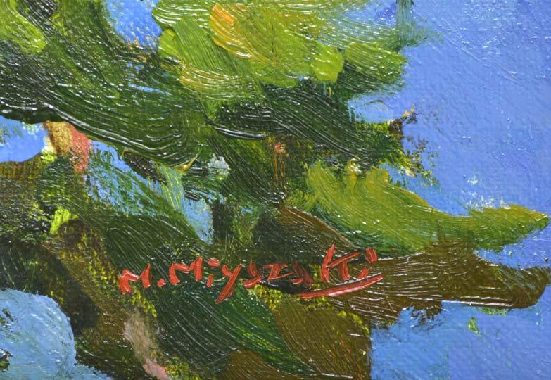 宮崎万平「平成元年の富士」油絵・F10号 サイン部分